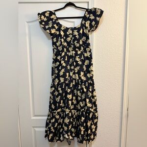 Time and Tru Dress - Navy and Cream Floral